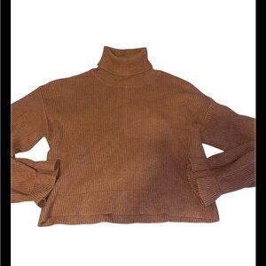 MINKPINK Brown Ribbed Turtleneck Sweater